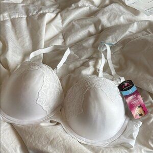 Maidenform lift white soft lace detail adjustable convertible straps bra 40C